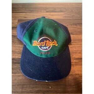 Hard Rock Cafe Hat Paris Adult Size Adjustable Green Blue Cap